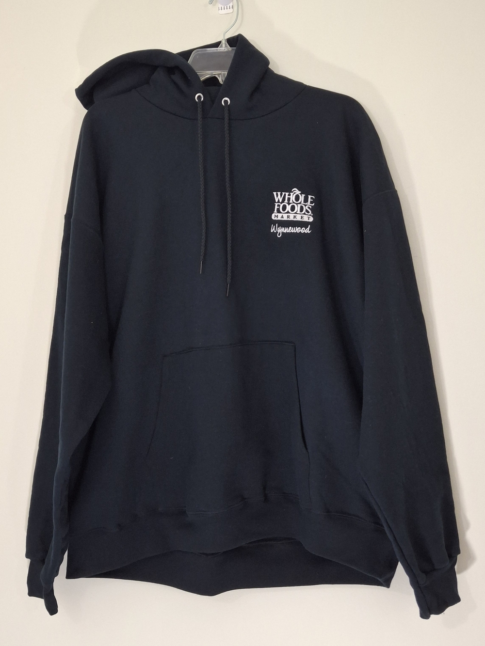 Men's Black Whole Foods Hoodie, Size Large